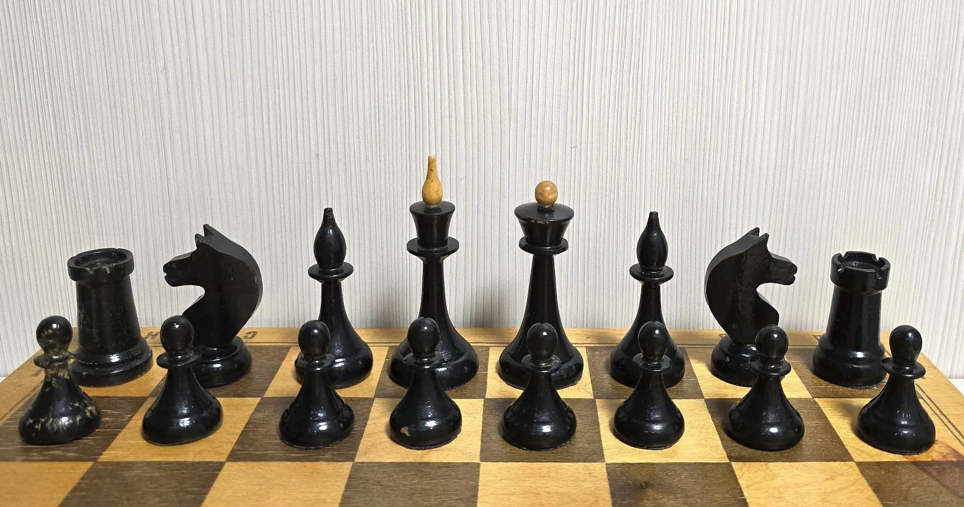 Soviet Antique Wooden Chess. Mordvin Latvian chess set 1970 6 Soviet Antique Wooden Chess. Mordvin Latvian chess set 1970 - Image 6
