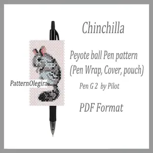 Chinchilla bead pattern Chinchilla bead pen wraps Chinchilla cover pen Beading patterns Olegirabeadpatterns