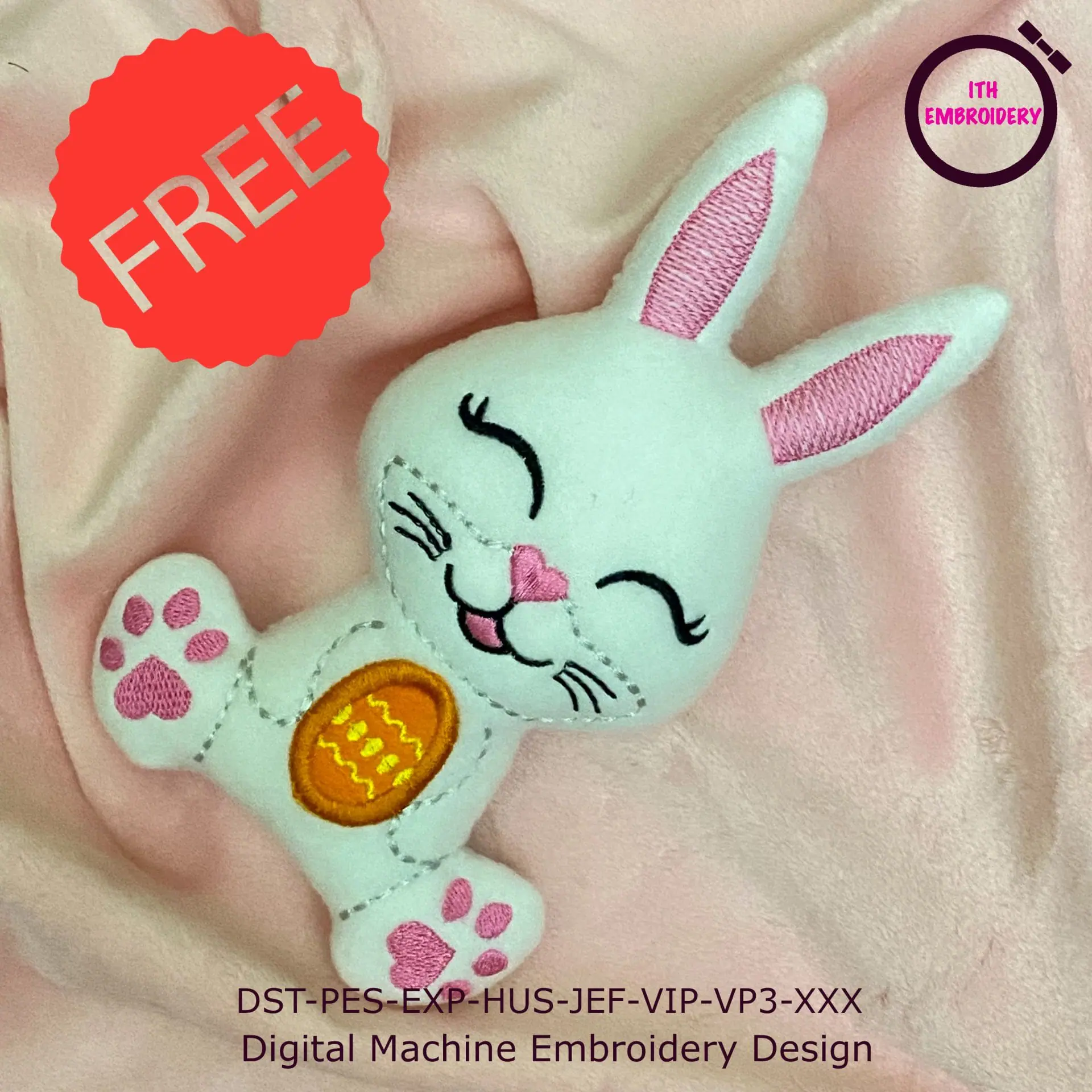 ITH pattern Cute Bunny toy In The Hoop machine embroidery design