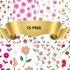 Wildflower pattern 15 PNG, Wildflower seamless