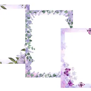 Floral writing paper, Flower journal blank pages, Botanical journ