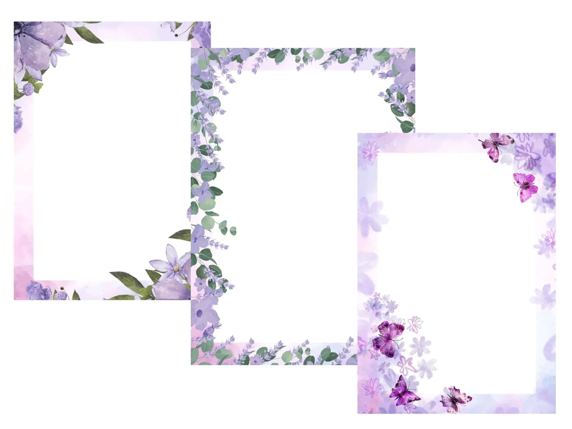 Floral writing paper, Flower journal blank pages, Botanical journ