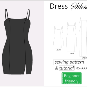 Bodycon dress sewing pattern PDF Silesta + detailed tutorial