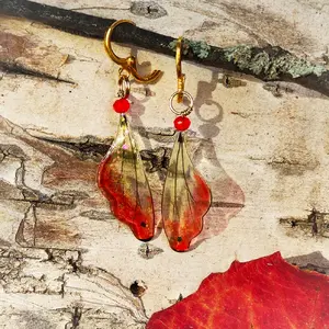 Red butterfly earrings