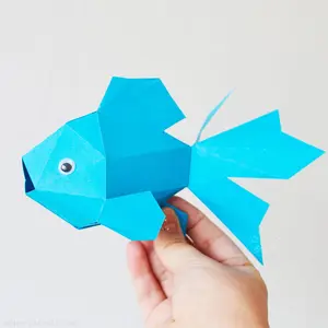 lowpoly fish, papercraft template (c) hobbymo.com
