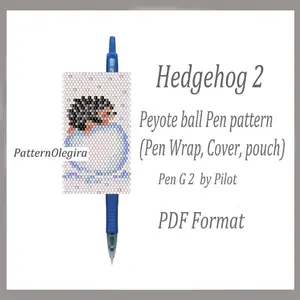 Hedgehog 2 Bead pattern Hedgehog bead pen wraps Hedgehog bead cover pen Olegirabeadpatterns Beading patterns