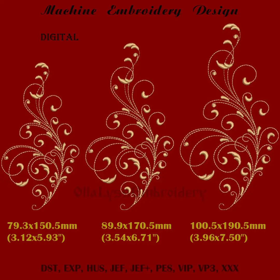 Ornate Flourish Motif embroidery design 2 Flourish Motif machine embroidery design
