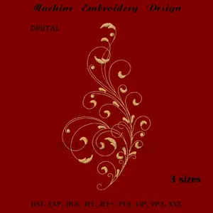 Ornate Flourish Motif embroidery design