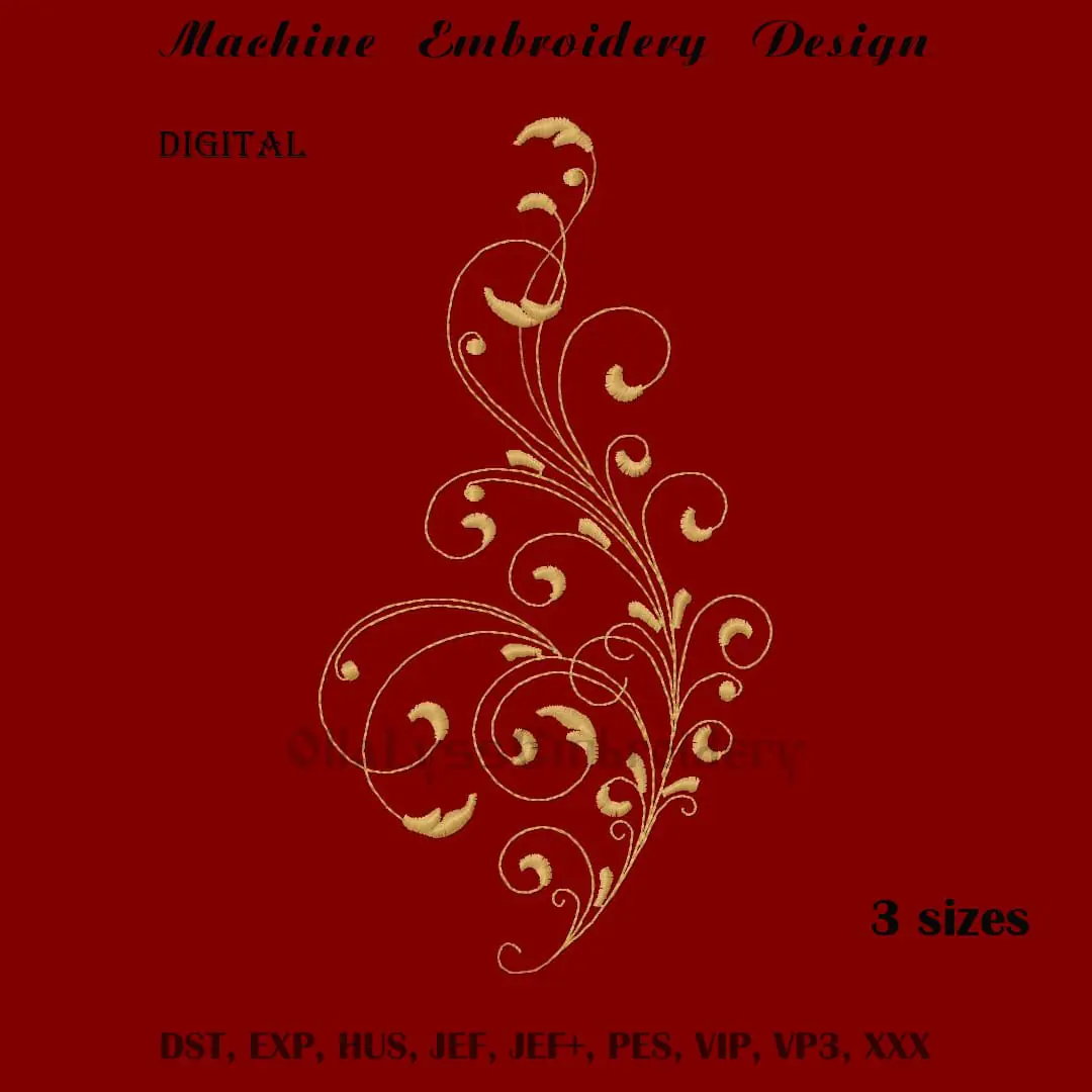 Ornate Flourish Motif embroidery design 1 Ornate Flourish Motif embroidery design