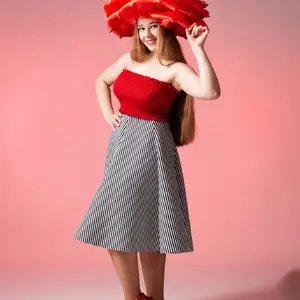 Giant rose hat. red flower headdress