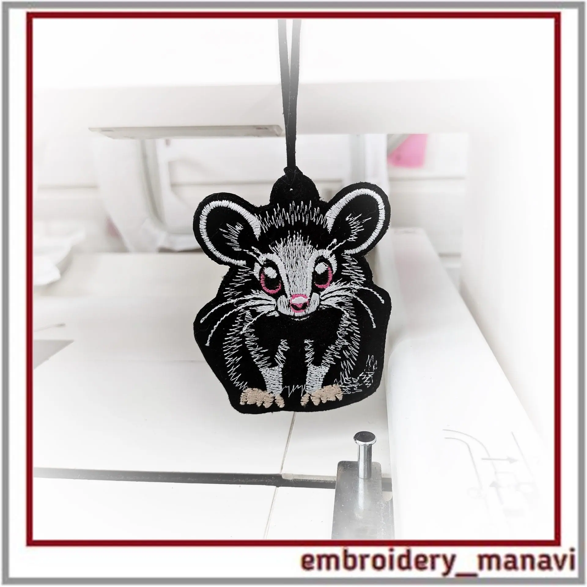 In The Hoop patch with cute Opossum and classic embroidery 5 In The Hoop patch with cute Opossum and classic embroidery - Image 5