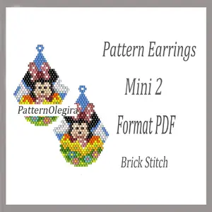 Mini 2 Mouse bead earrings pattern Easter bead earrings pattern Beading patterns Olegirabeadpatterns