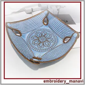 In the hoop embroidery design vase and cup holders quilting