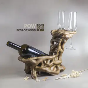Wine stand and for 2 glasses (material Walnut)