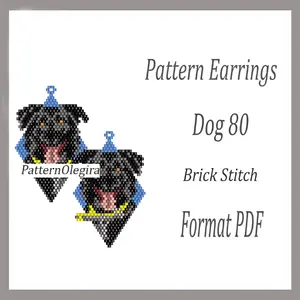 Dog 80 bead pattern Dog earrings pattern Beading patterns Olegirabeadpatterns