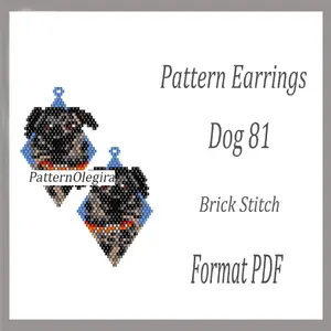 Dog 81 bead pattern Dog earrings pattern Beading patterns Olegirabeadpatterns