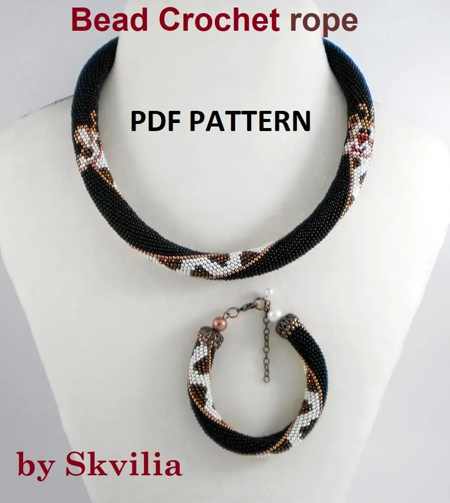 PDF Bead Crochet Pattern , Pattern for «Giraffe» Ropes Necklace 2 PDF Bead Crochet Pattern , Pattern for «Giraffe» Ropes Necklace - Image 2
