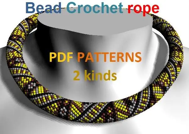 PDF Bead Crochet rope patterns "Flower patchwork" 9 PDF Bead Crochet rope patterns "Flower patchwork" - Image 9