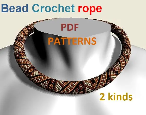PDF Bead Crochet rope patterns "Flower patchwork" 8 PDF Bead Crochet rope patterns "Flower patchwork" - Image 8