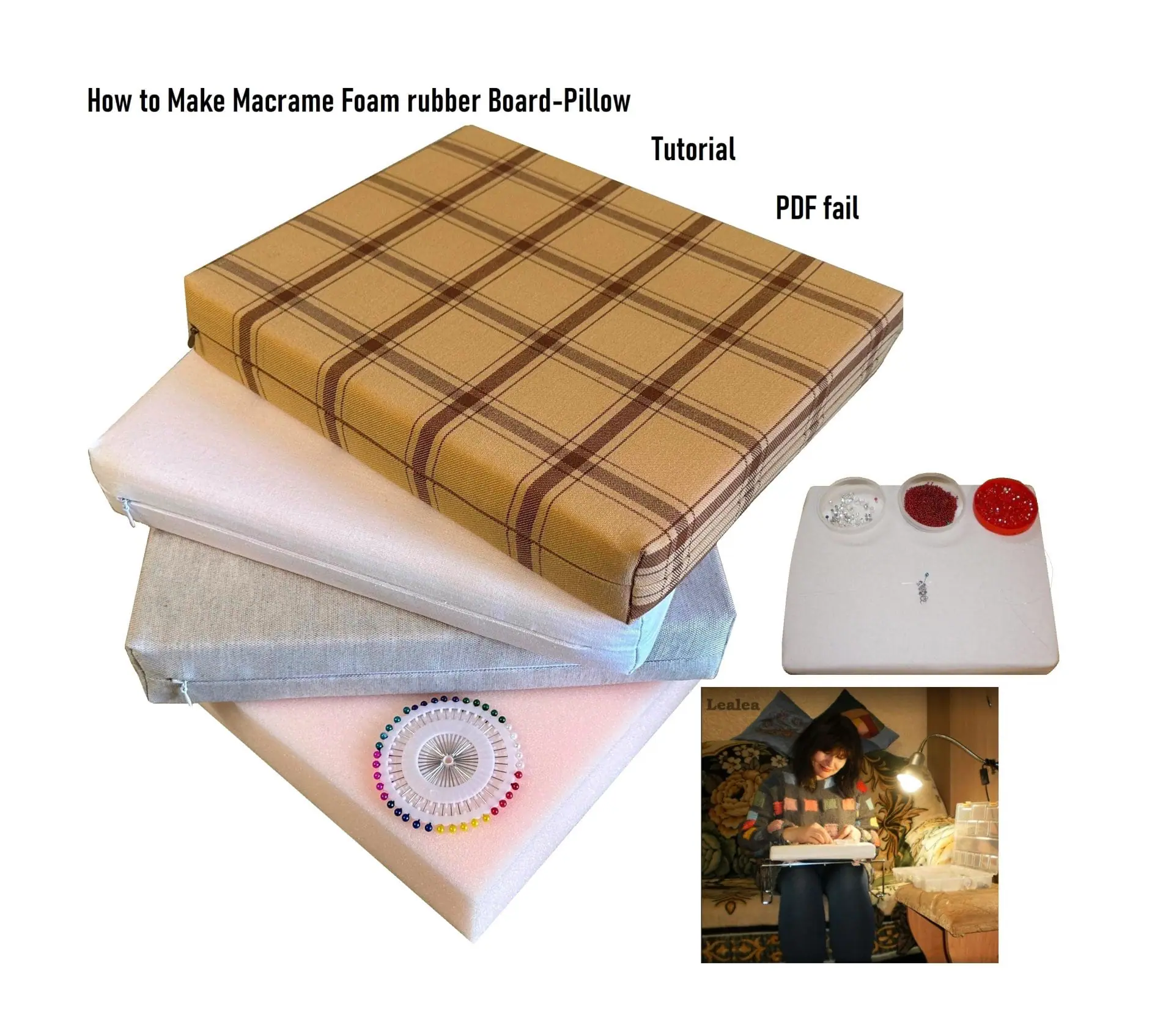 Tutorial Macrame Foam rubber Board-Pillow 1 Tutorial Macrame Foam rubber Board-Pillow