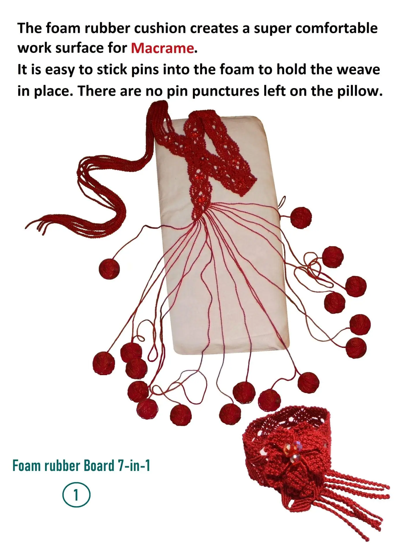 Tutorial Macrame Foam rubber Board-Pillow 6 Tutorial Macrame Foam rubber Board-Pillow - Image 6