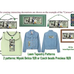 100$ bill Loom Small Tapestry-Mini Banner Pattern