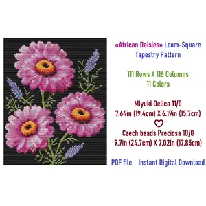 Loom-Square Stitch Beaded Tapestry, Banner, Postcard