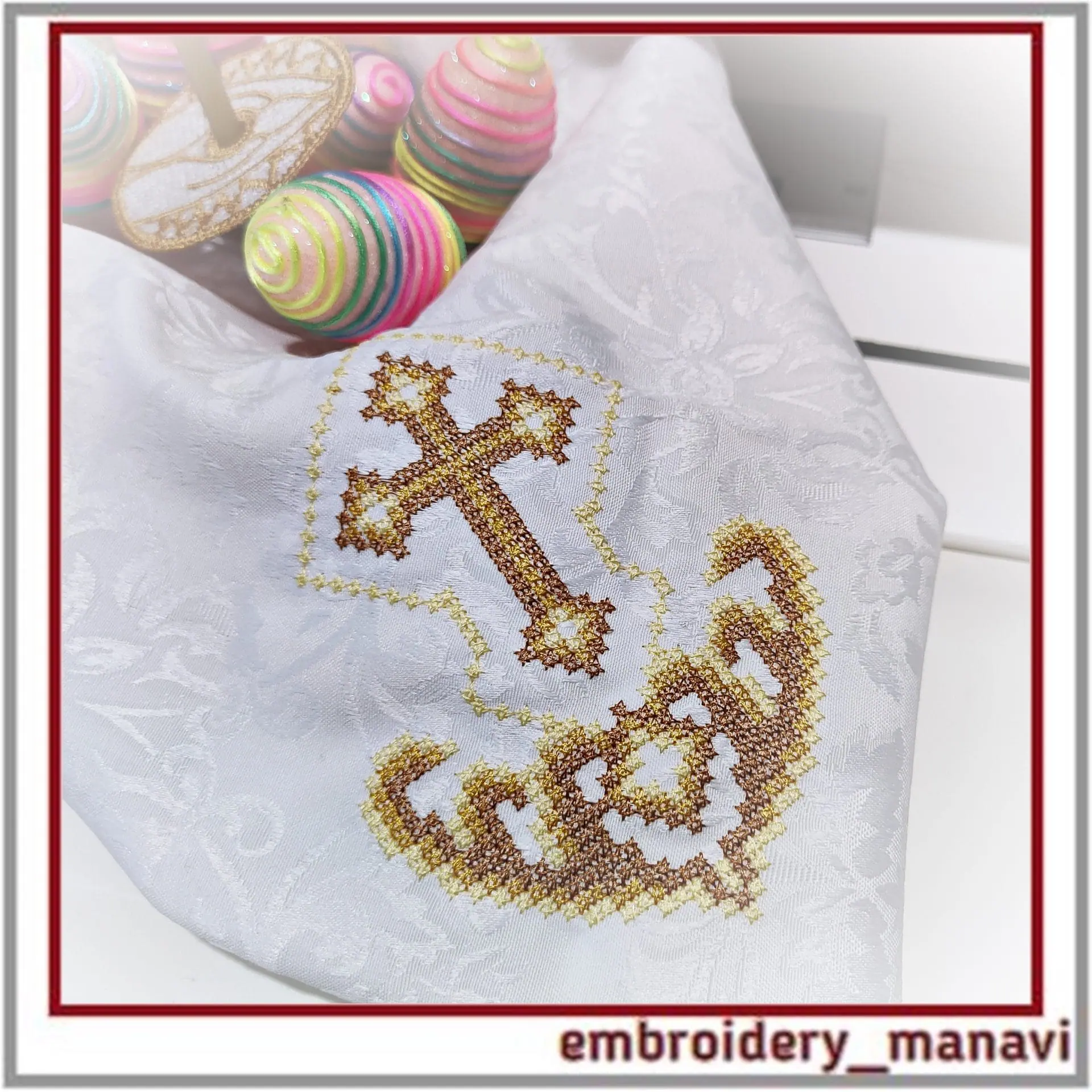 Easter Embroidery Christian Cross corner French Cross Stitch