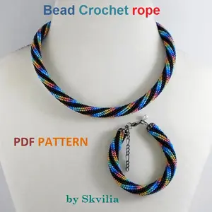 Bead Crochet Rope patterns,spiral crochet