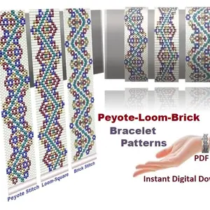 Even Peyote-Loom-Brick Stitch Bead Patterns Bracelet