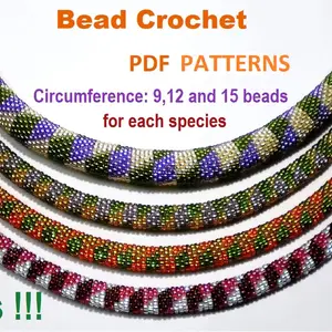 Bead Crochet rope patterns "Jujube"