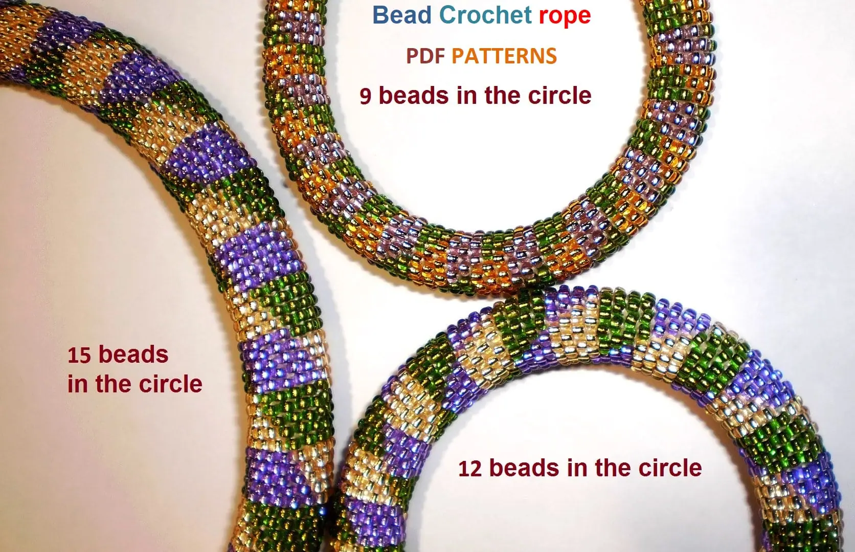 Bead Crochet rope patterns "Jujube" 3 Bead Crochet rope patterns "Jujube" - Image 3
