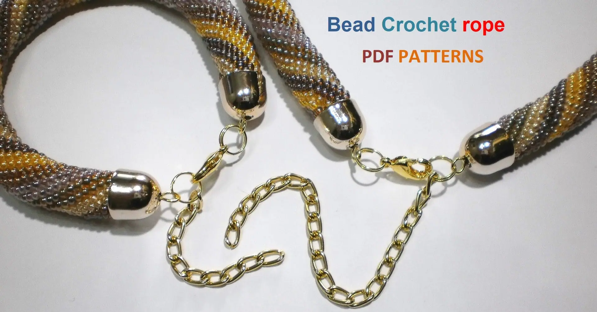 Bead crochet rope pattern «Diagonal strips» 6 Bead crochet rope pattern «Diagonal strips» - Image 6