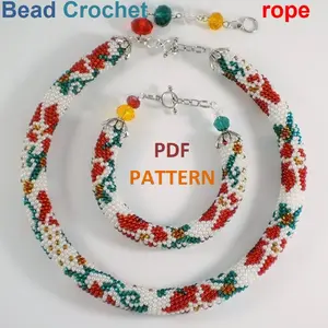 Bead Crochet rope patterns «Moldoveanca»