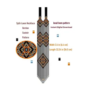 Bead loom pattern «Harmony» Sautoir-Gerdan-Split-Loom Necklace
