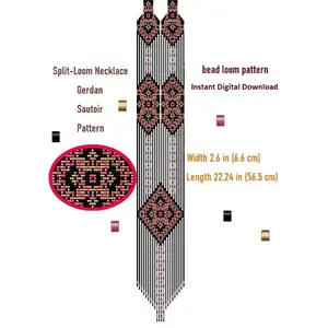 Bead loom pattern «Conconance» Sautoir-Gerdan-Split-Loom Necklace