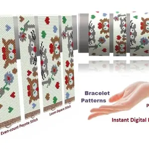 "This is Love" Bracelet Peyote Stitch Even-Count, Loom-Square Stitch Bead Patterns