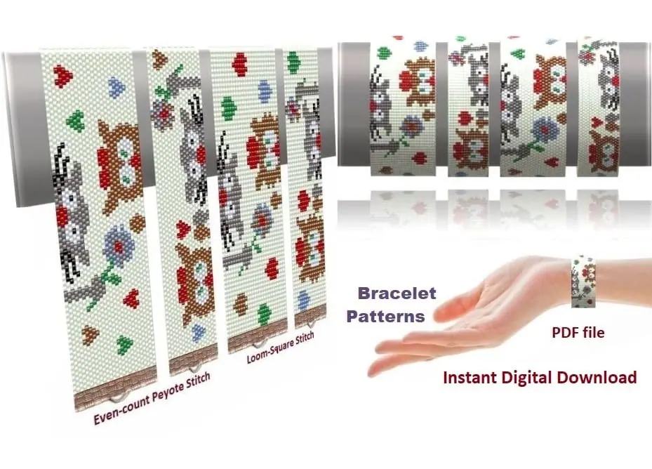 Bracelet Patterns Even Peyote Stitch & Loom Stitch 1 "This is Love" Bracelet Peyote Stitch Even-Count, Loom-Square Stitch Bead Patterns