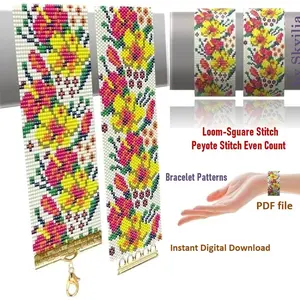 Cuff Bracelet Even Peyote-Loom Stitch Bead Patterns