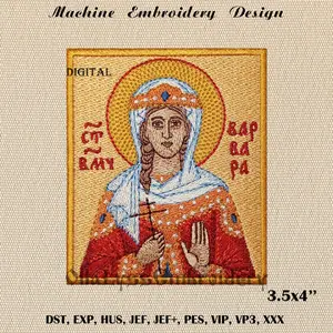 Saint Barbara machine embroidery design