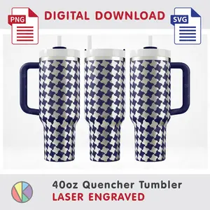 Abstract Pattern – Laser Engraved – 40oz Quencher Tumbler.