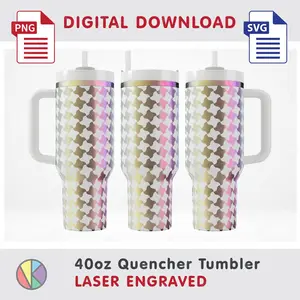 Abstract Pattern – Laser Engraved – 40oz Quencher Tumbler.