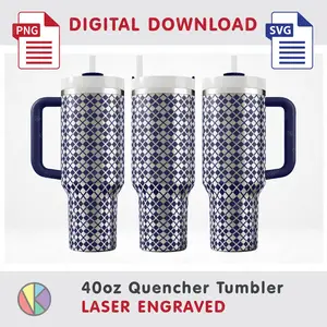 Abstract Pattern – Laser Engraved – 40oz Quencher Tumbler.