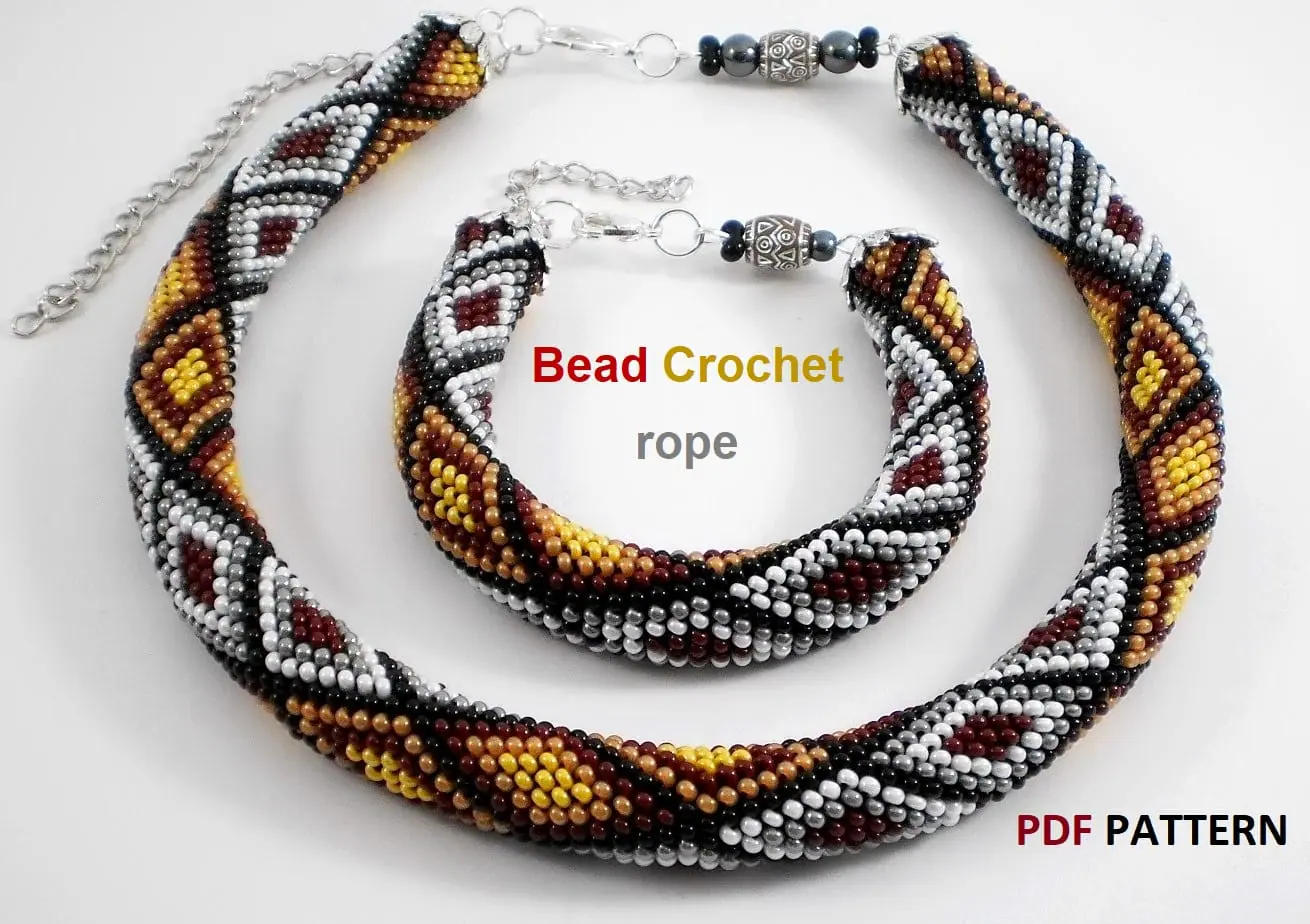 Bead Crochet Rope patterns,Spiral Harness - Crealandia
