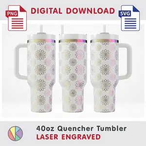 Abstract Pattern – Laser Engraved – 40oz Quencher Tumbler.