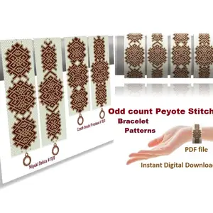 Cuff Bracelet Odd Count Peyote Stitch, Bead Patterns