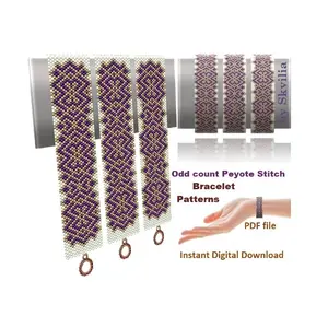 Cuff Bracelet Odd Count Peyote Stitch, Bead Patterns