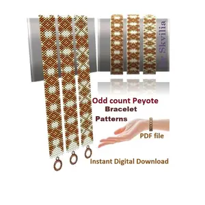 Cuff Bracelet Odd Count Peyote Stitch, Bead Patterns