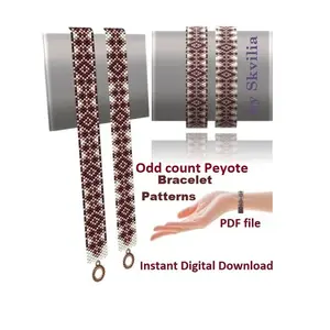 Cuff Bracelet Odd Count Peyote Stitch, Bead Patterns