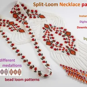 Gerdan-Split-Loom Necklace,Beaded Sautoirs,weaving